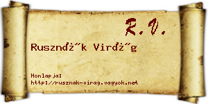 Rusznák Virág névjegykártya